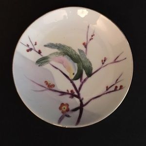 Vintage Japanese hand painted porcelain bird plate